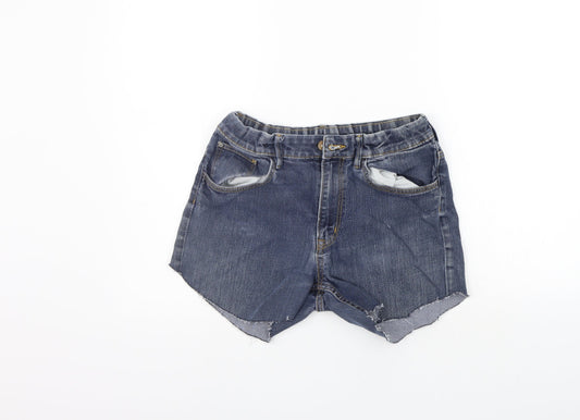 Additional front view of &DENIM girls’ blue chino shorts, size 15, years