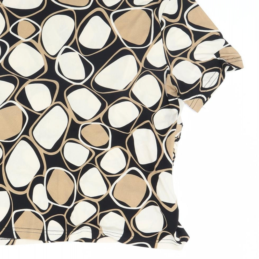 Womens UK Size 12 Kaleidoscope Black Cropped Blouse