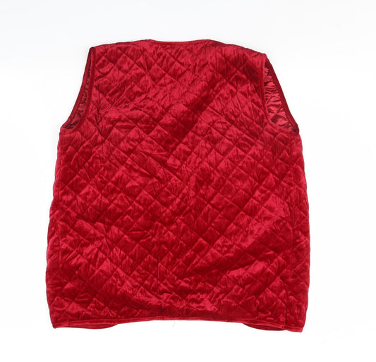 Claire Neuville Womens Red Gilet Jacket Size 12