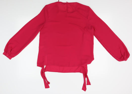 TU Womens Pink Basic Blouse Size 10