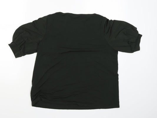 Womens UK Size M H&M Green Basic Blouse