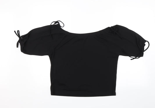 Womens UK Size 10 Topshop Black Basic Blouse