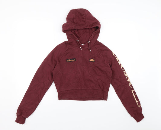 Additional front view of Ellesse women’s red pullover hoodie, size UK 6