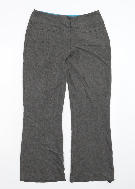 Additional front view of AMARANTO women’s grey trousers, size UK 10, 29-inch leg