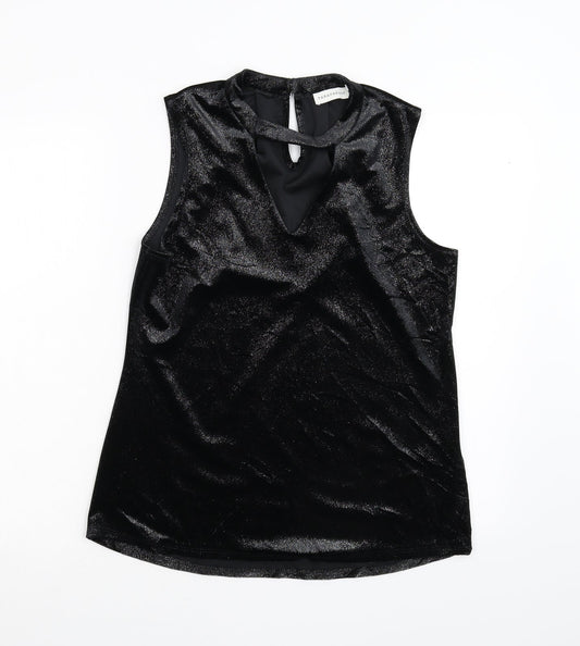 Womens UK Size L Paraphrase Black Basic Tank