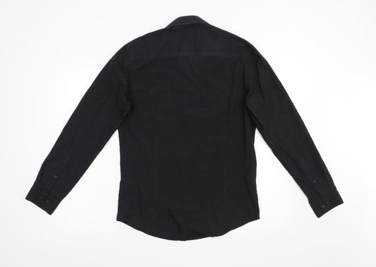 Taylor & Wright Mens Black Button-Up Size 15