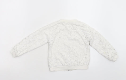 TU Girls White Floral Jacket Size 4-5 Years