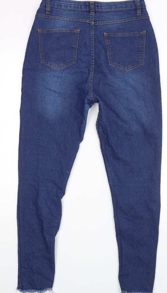 PRETTYLITTLETHING Womens Blue Straight Jeans Size 10 L27 in