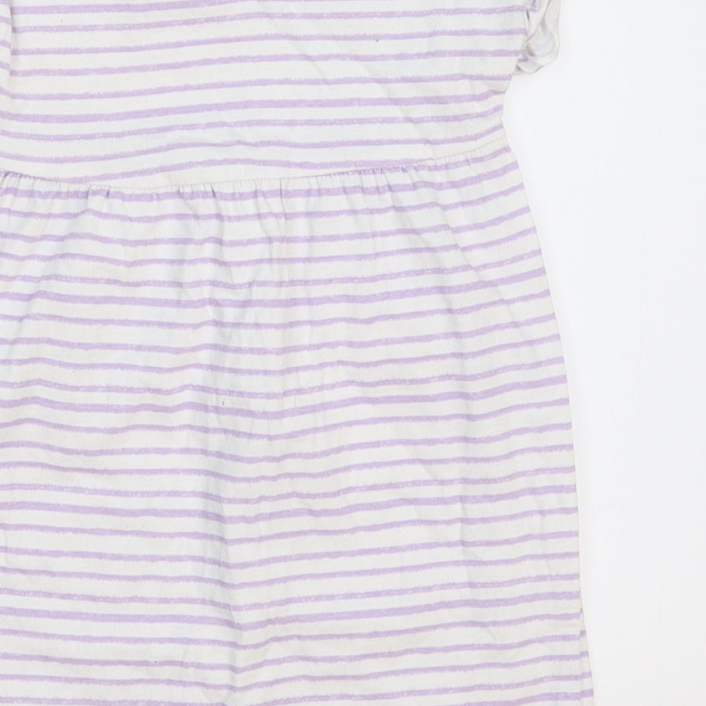 George Girls White Striped T-Shirt Dress Size 12-18 Months