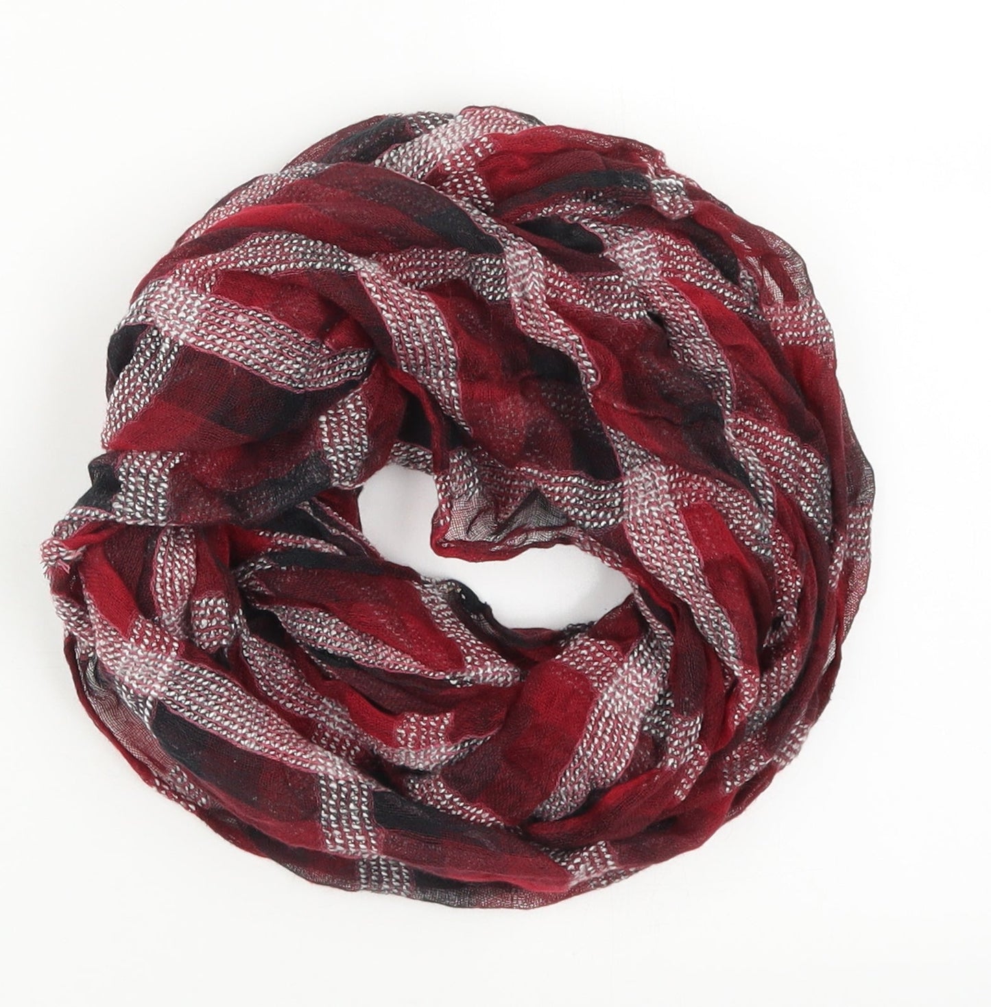 Peacocks Womens Red Check Scarf