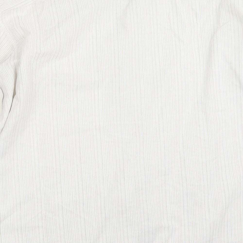 Autograph Mens Beige Striped Button-Up Size L