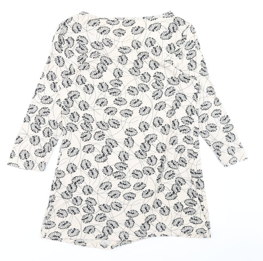 George Womens Beige Floral Basic T-Shirt Size 12