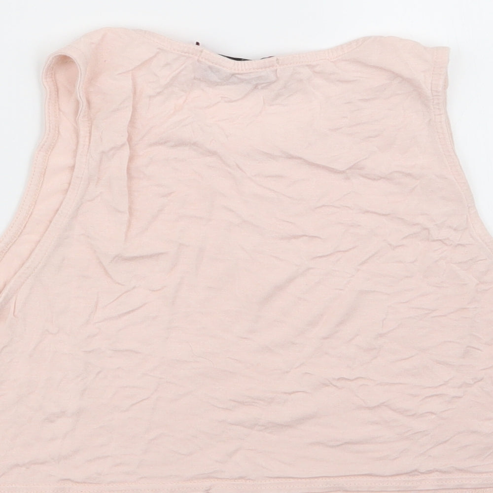Womens UK Size 10 Boohoo Pink Basic Tank