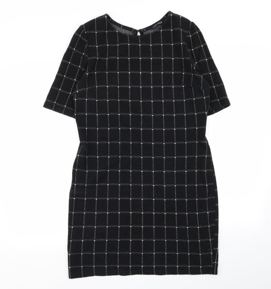 Select Womens Black Check A-Line Size 14