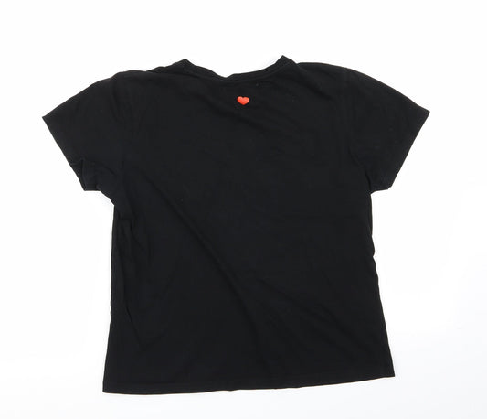 Womens UK Size S Pull&Bear Black Basic T-Shirt