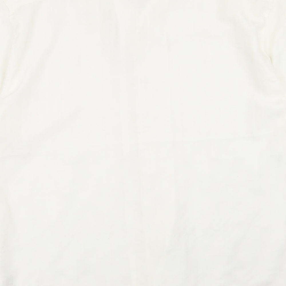 Mens UK Size L NEXT White Button-Up Short Sleeve Casual Shirt