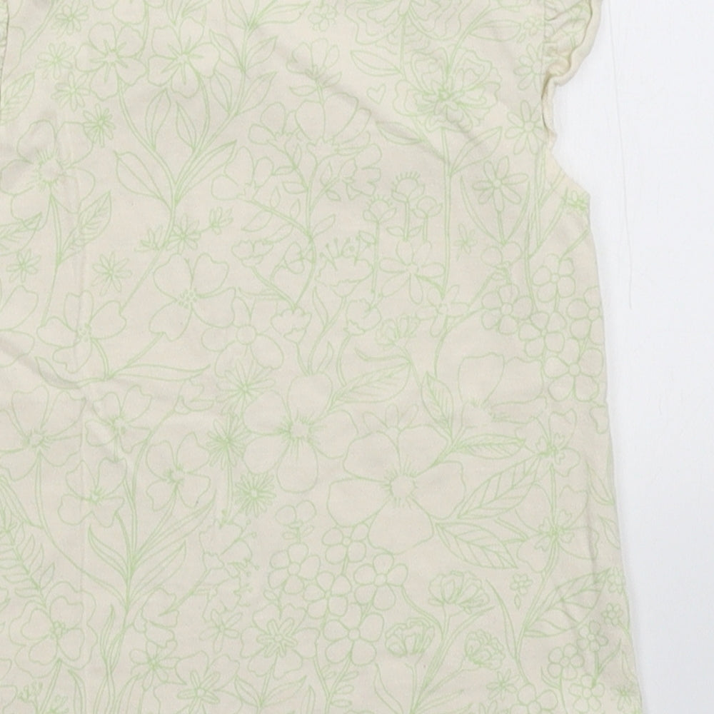 George Girls Yellow Floral Basic T-Shirt Size 12-18 Months