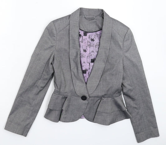 Womens UK Size 10 New Look Regular Grey Suit Jacket