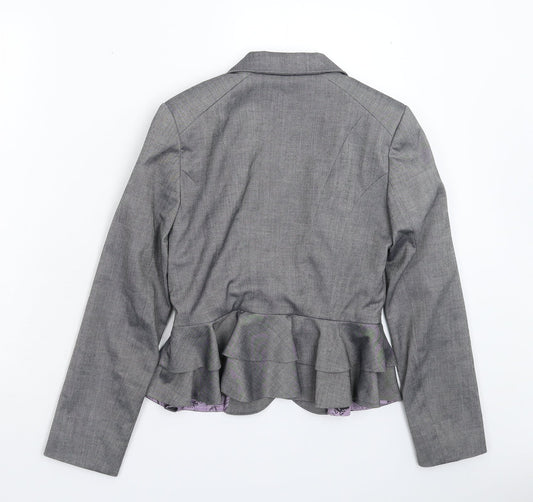 New Look Womens Grey Jacket Suit Jacket Size 10