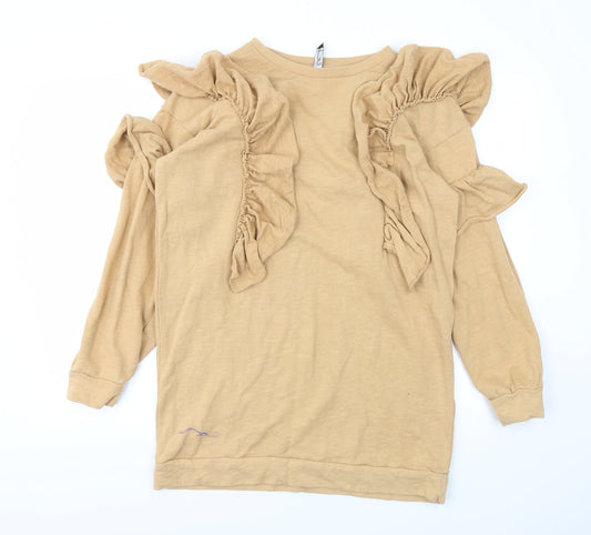Womens UK Size 12 Influence Brown Pullover Jumper