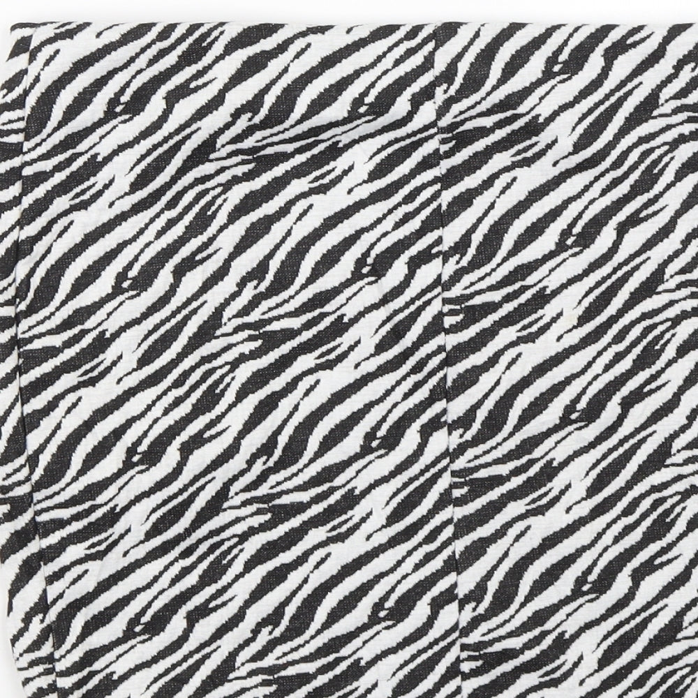 Primark Womens White Animal Print Straight & Pencil Skirt Size 10 - Zebra