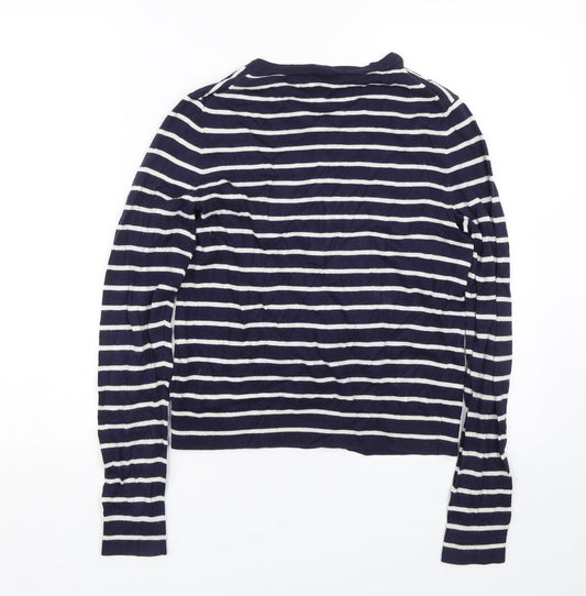 Gap Womens Blue Striped Cardigan Jumper Size S