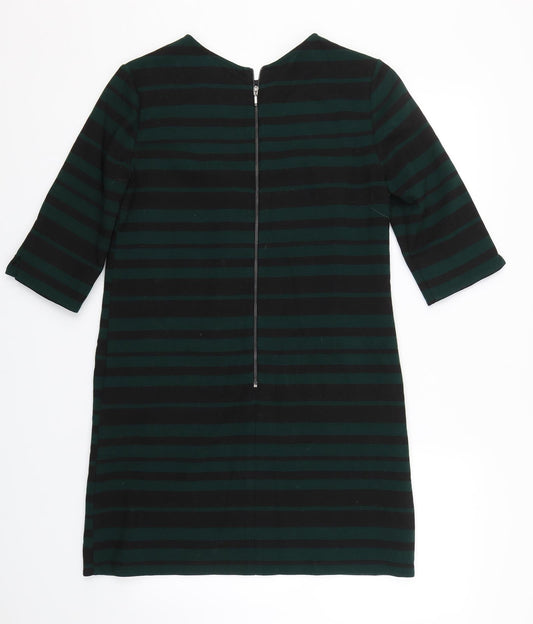 Phase Eight Womens Green Striped T-Shirt Dress Size 10