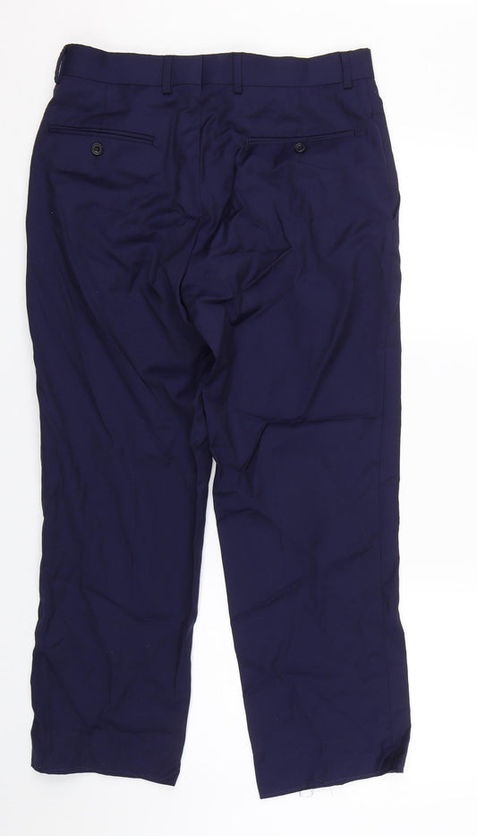 Paul Costelloe Mens Blue Dress Pants Trousers Size 32 L25 in