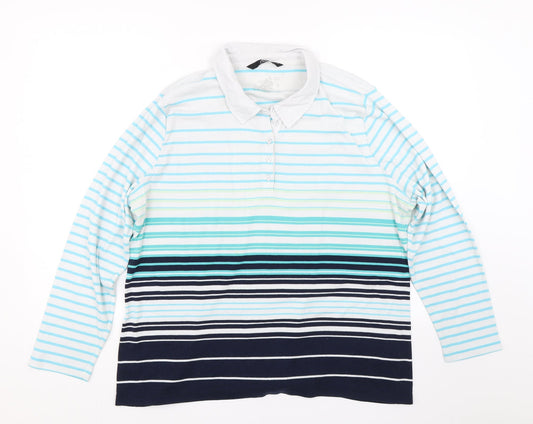 Womens UK Size XL BM Casual Blue Basic Polo