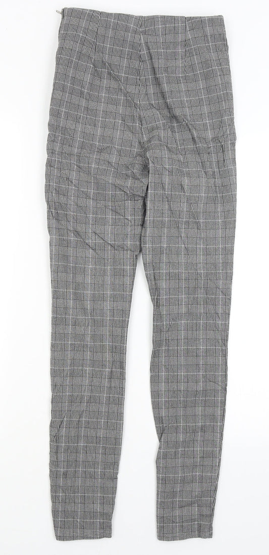 Pimkie Womens Grey Plaid Capri Trousers Size 10 L28 in