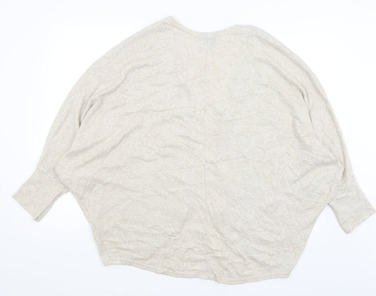 Womens UK Size L New Look Beige Wrap Jumper