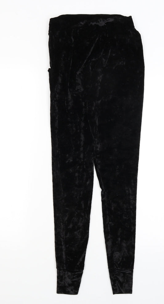 Womens UK Size S Preworn Regular Fit Black Trousers