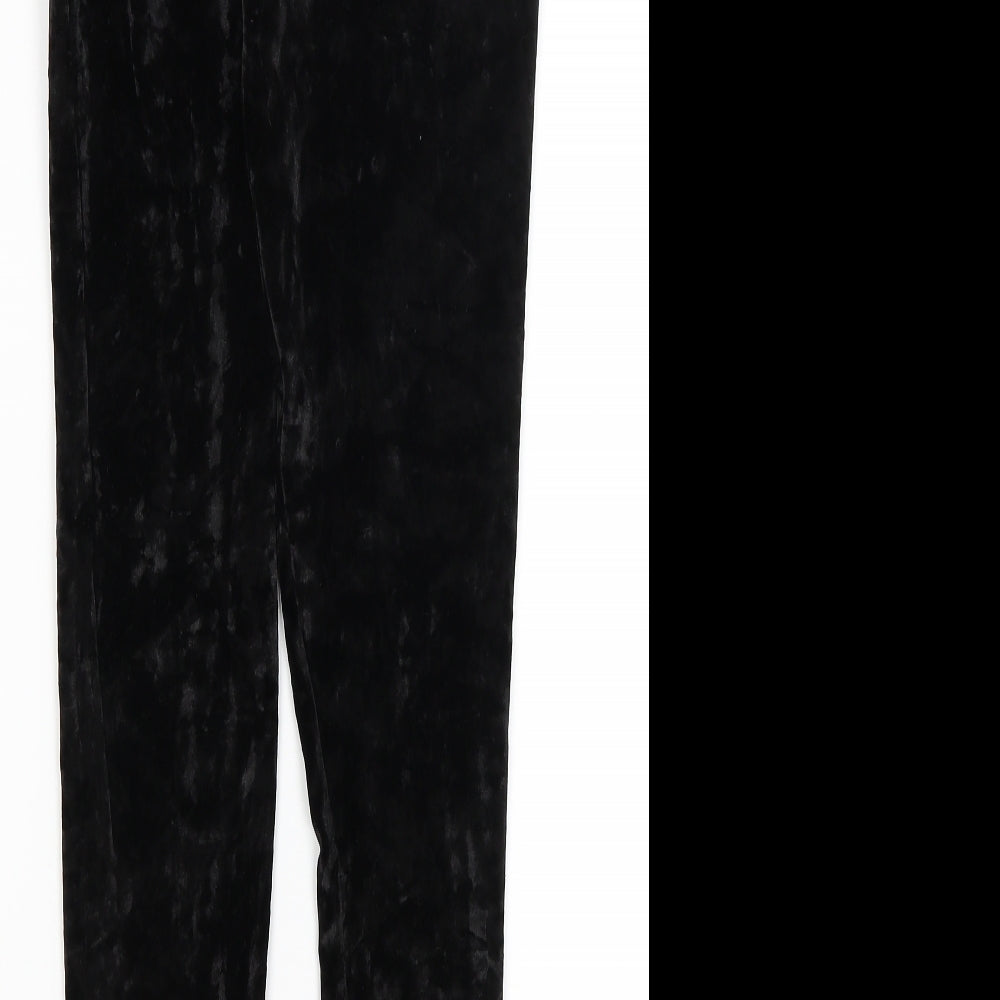 Womens UK Size S Preworn Regular Fit Black Trousers