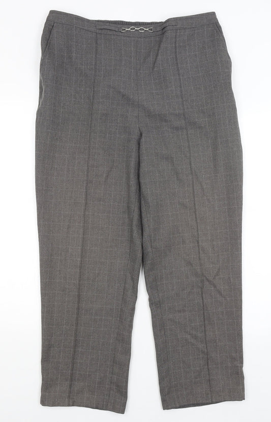 Womens UK Size 18 EWM Regular Fit Dress Pants Grey Trousers