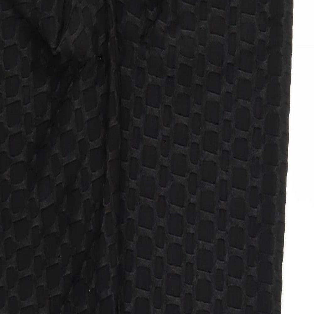 Womens UK Size L Preworn Regular Fit Carrot Black Trousers