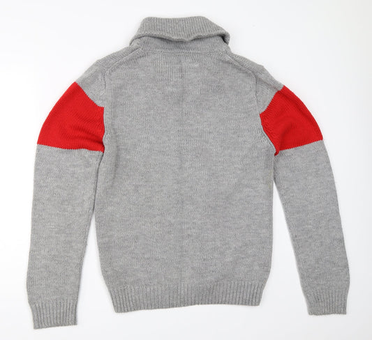 New Look Mens Grey Pullover Jumper Size M