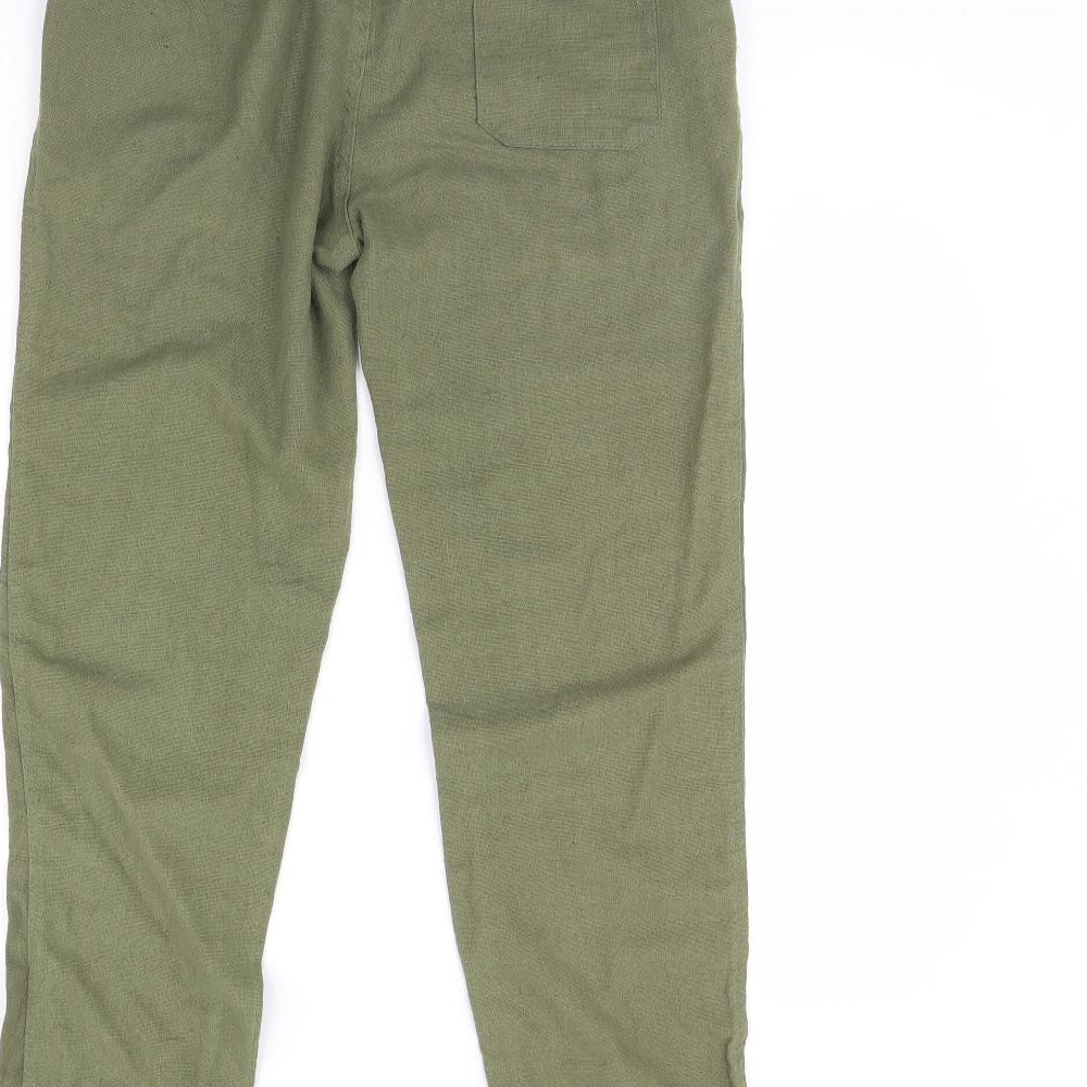 Womens UK Size L Preworn Regular Fit Green Trousers