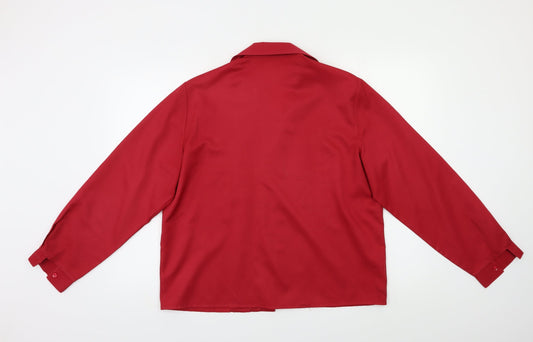 Womens UK Size 14 M&S Red Basic Button-Up