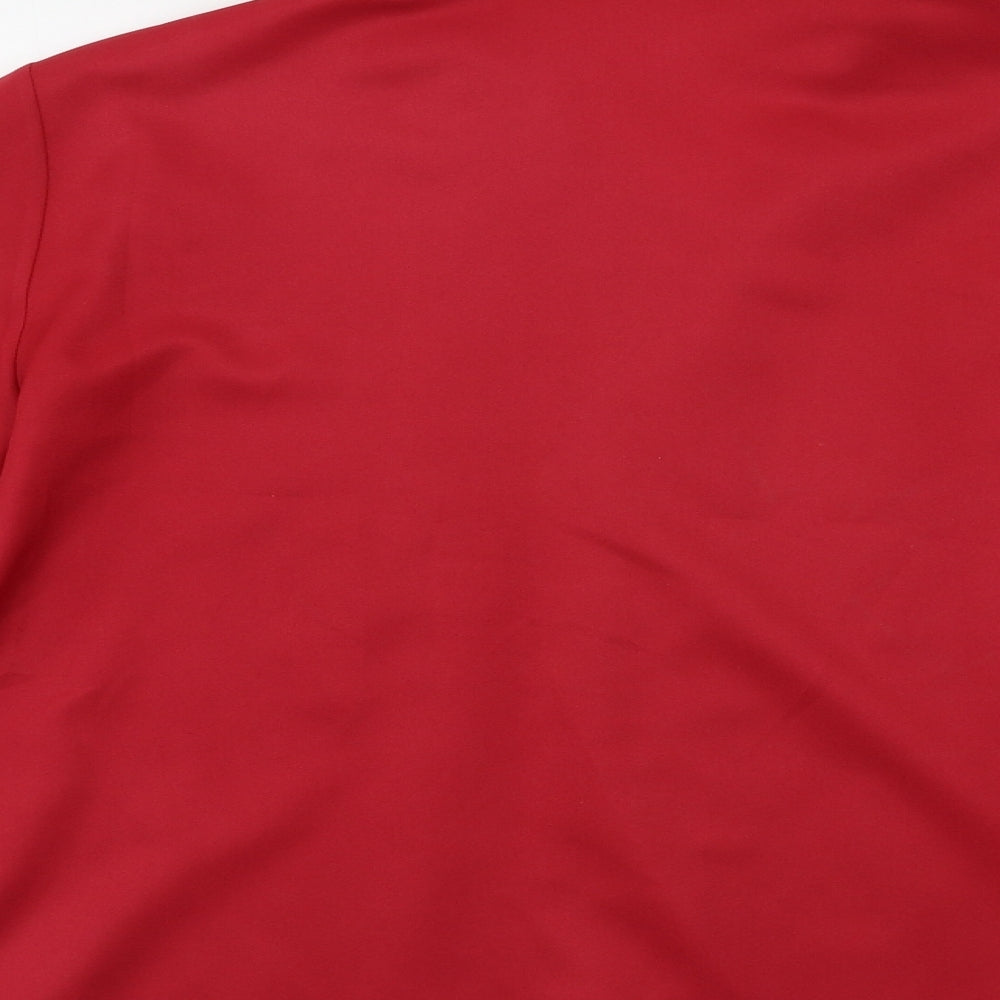 Womens UK Size 14 M&S Red Basic Button-Up