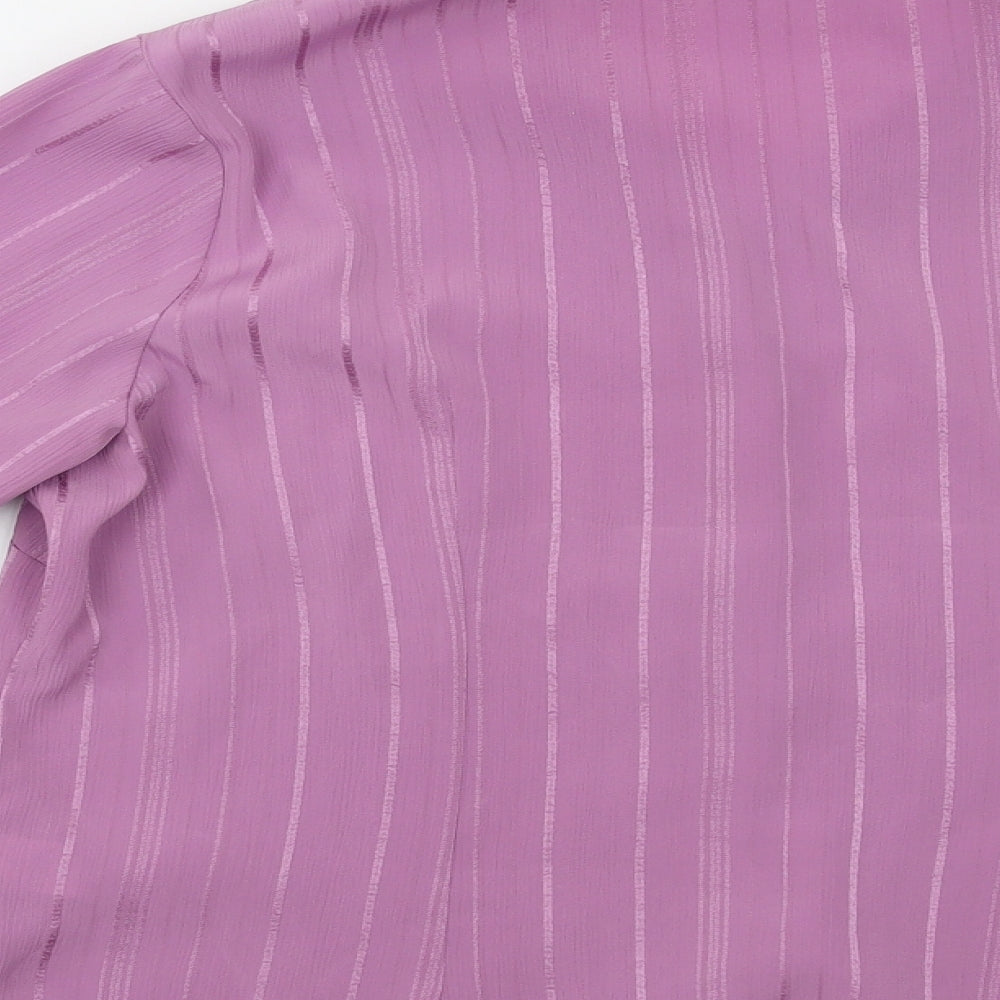 Womens UK Size 14 BM Purple Basic Button-Up