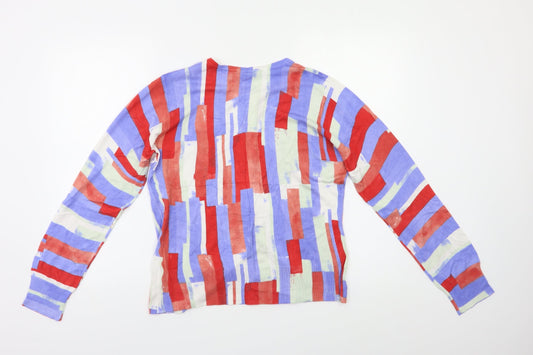 Kaleidoscope Womens Multicoloured Striped Cardigan Jumper Size 14
