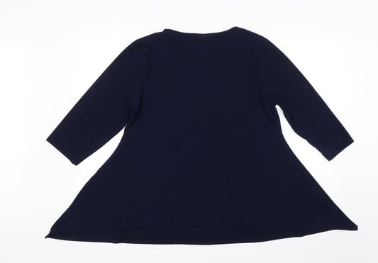 Womens UK Size 18 Joanna Hope Blue Basic Blouse
