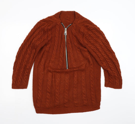 Preworn Womens Orange Henley Jumper Size M