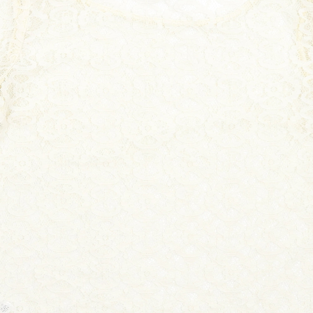 George Womens Ivory Floral Basic Blouse Size 12