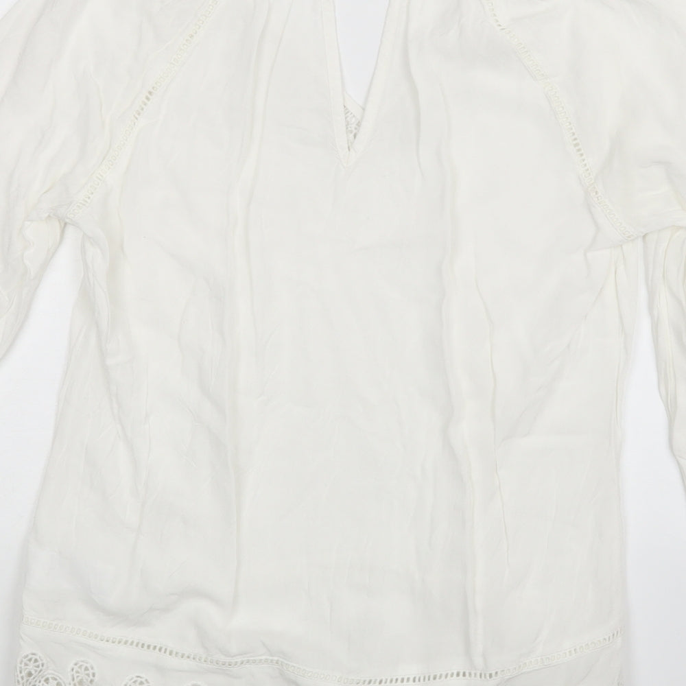 Womens UK Size 6 Warehouse White Basic Blouse