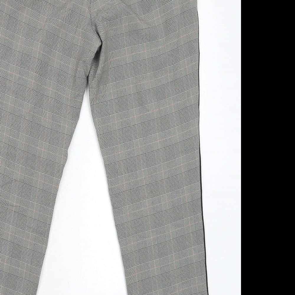 Nutmeg Womens Black Check Jegging Trousers Size 10 L26 in