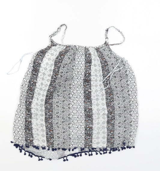 Primark Womens White Floral Camisole Blouse Size 8