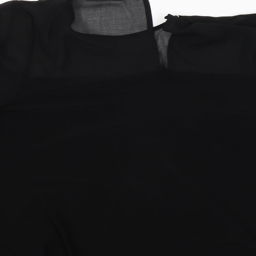 Womens UK Size 12 Wallis Black Basic Blouse
