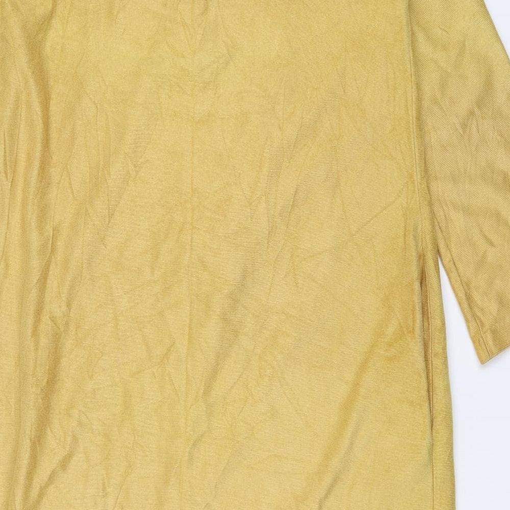 Womens UK Size 16 Preworn Yellow Overcoat