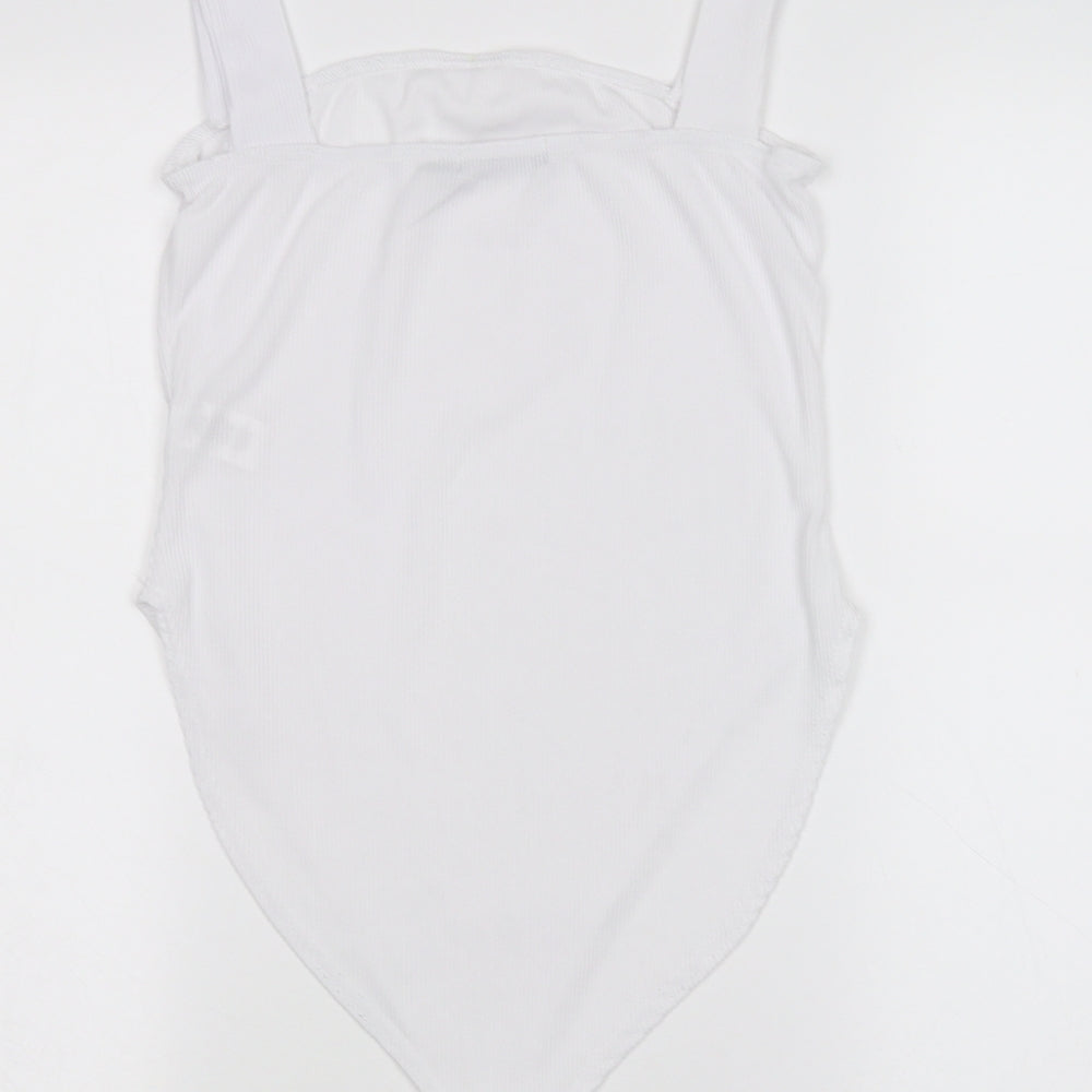 Boohoo Womens White Bodysuit One-Piece Size 12